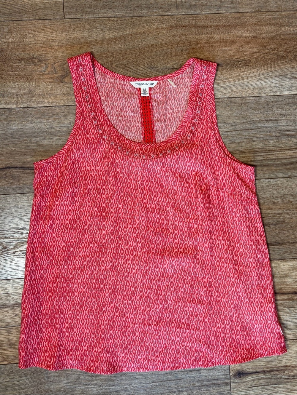 Toad&Co Windsong embroidered lightweight BohoChic sleeveless tank top